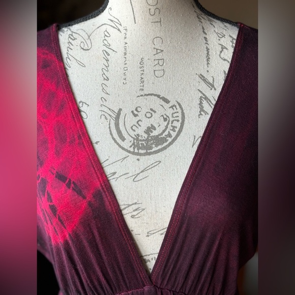Forever 21 Deep V-Neck Tie-Dye Dress (M) Like New - Picture 7 of 8
